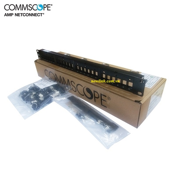 Patch Panel commscope Cat6Thanh đấu nối, UTP, DDM, 24 cổng, 1U, rỗng, thẳng, P/N 760237040